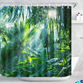 Extra Wide Tropical Banana Leaf Shower Curtain - 94x78 Inch