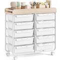 10-Drawer Craft Organizer Trolley Cart, White