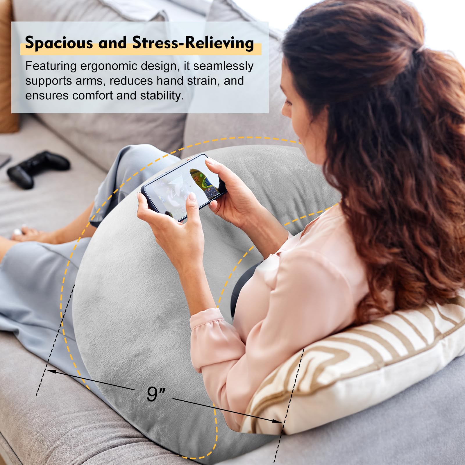 Jolof Store Reading Gaming Pillow – Ergonomic Arm Support Lap Desk