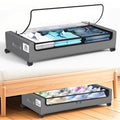 Utoimain 2-Pack Under Bed Storage Box with Lid and Wheels, Under the Bed Storage Containers with Clear Lids & Label