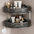 Lekesky Corner Shower Caddy Suction Cup | Aluminum No-Drill Shelf, 2-Pack