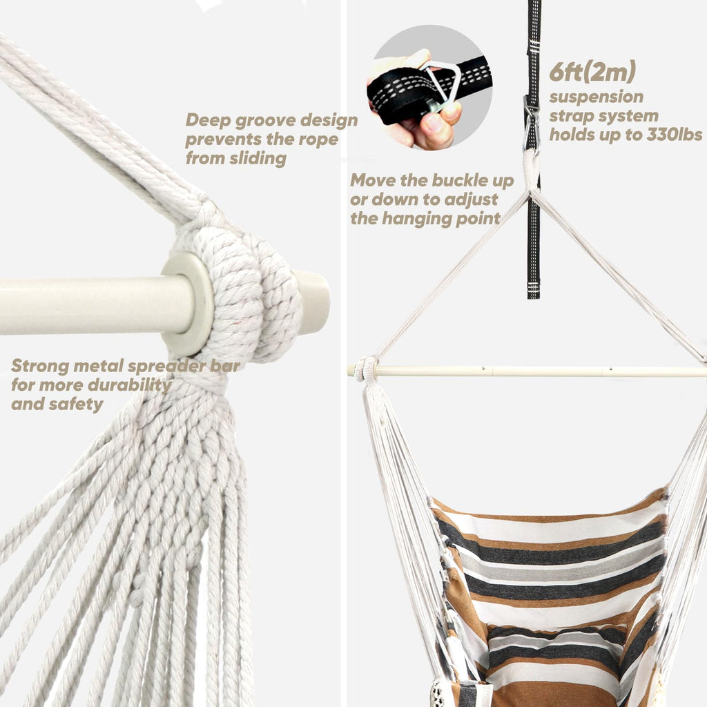 Chihee Hammock Chair Hanging Swing | 500lb Capacity Steel Spreader Bar