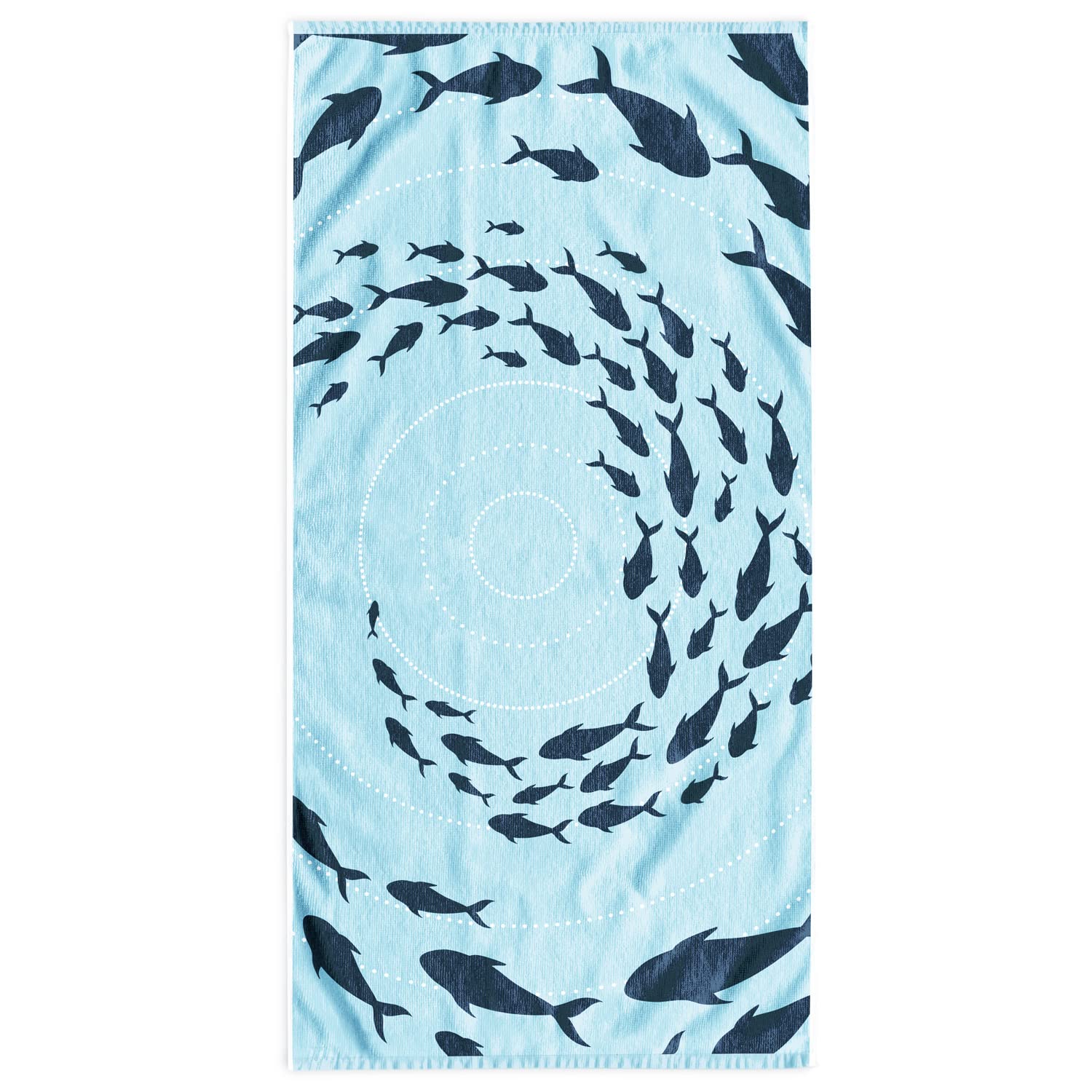 DecoKing Large Beach Towel | 90x180cm Cotton Terry Velour | Shoal Blue
