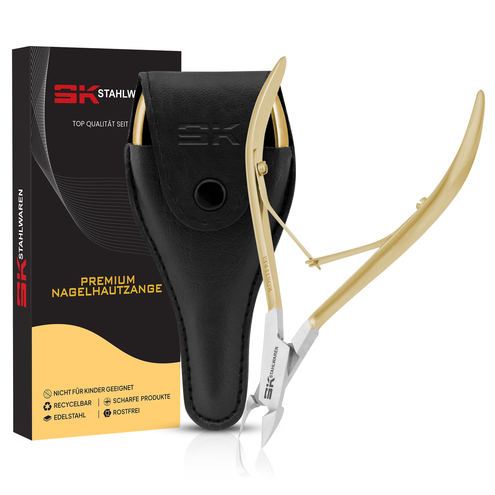 SK STAHLWAREN Cuticle Nippers – 11cm Gold Stainless Steel Trimmer