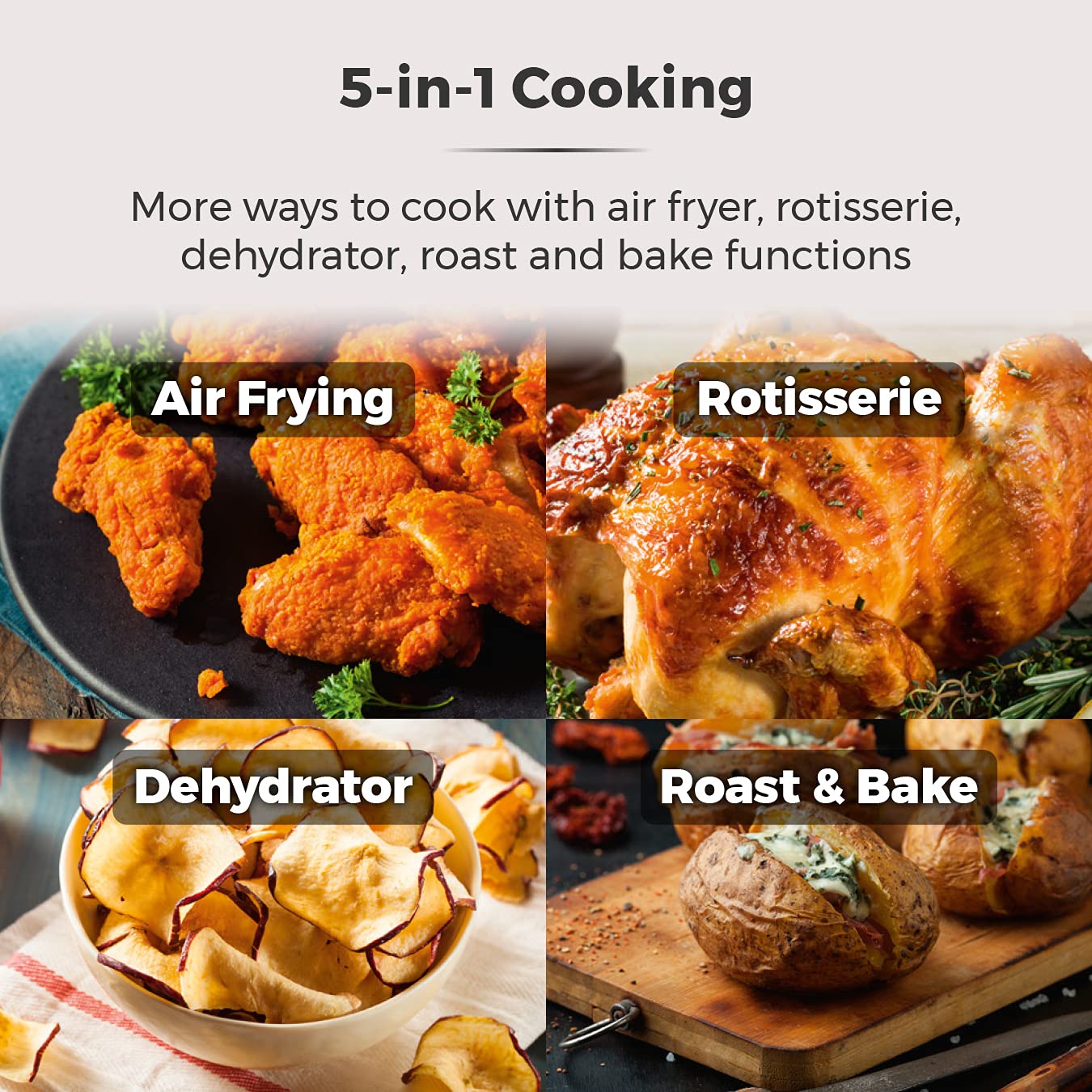 Tower T17039 Xpress Pro 5-in-1 Air Fryer Oven with Rotisserie, 11L, 2000W