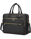 Taygeer 17 Inch Leather Laptop Tote Bag | Quilted Women's Briefcase