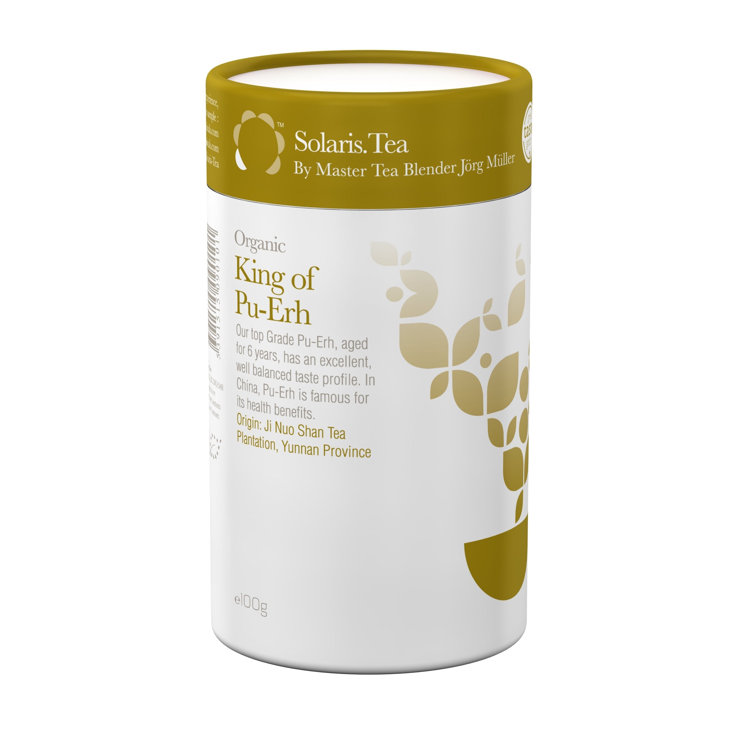 Solaris Tea Organic King of Pu Erh Loose Whole Leaf Tea - 100g