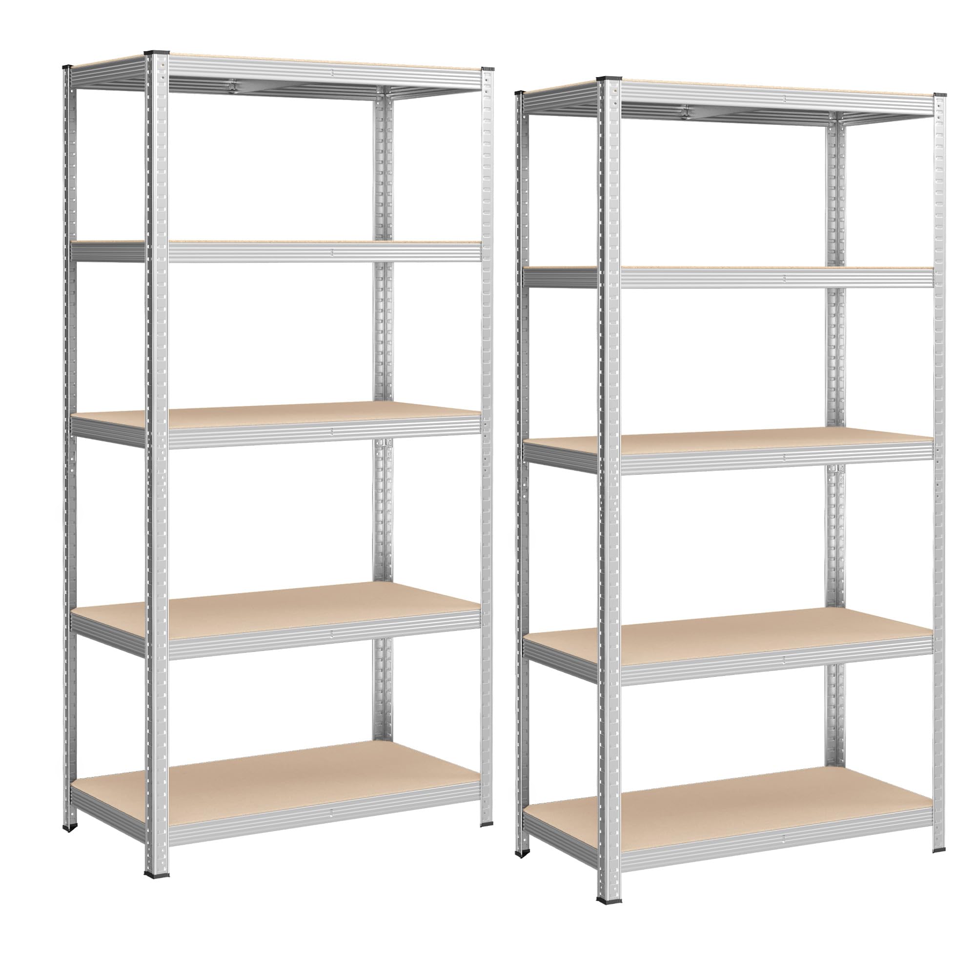 SONGMICS Heavy Duty Steel Shelving Units | 5-Tier Garage Racks, Set of 2