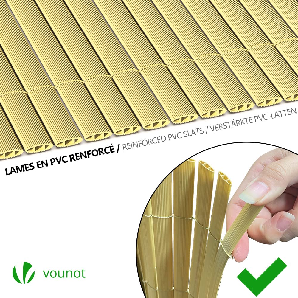 VOUNOT PVC Privacy Screening Fence 90x500cm – Reinforced Garden Wind Screen
