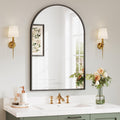 Dripex Arched Wall Mirror – 50x75cm Black Aluminum Frame for Bathroom