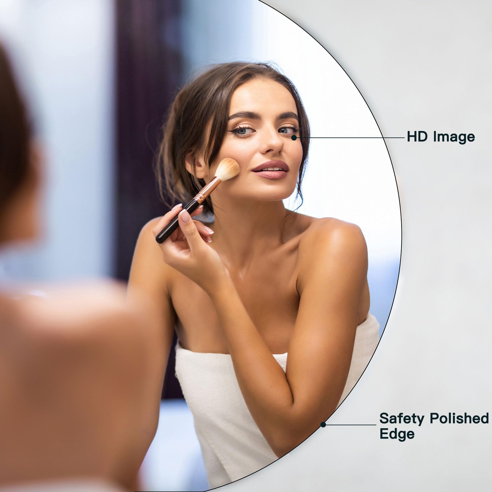 Dripex Frameless Round Wall Mirror | 50cm Polished Edge Bathroom Mirror