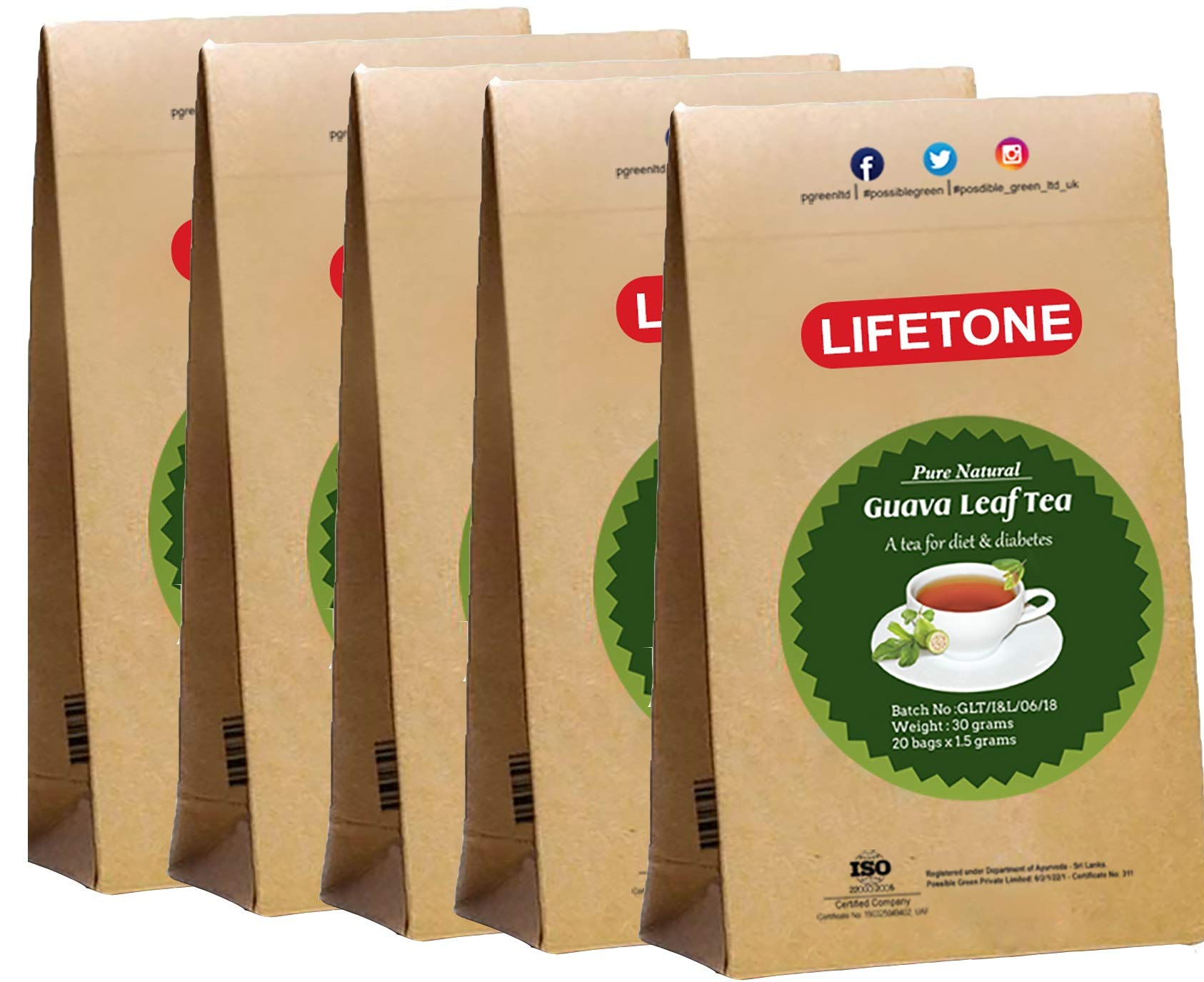 Lifetone Guava Leaf Tea – Natural Detox & Immunity Booster (100 Teabags)