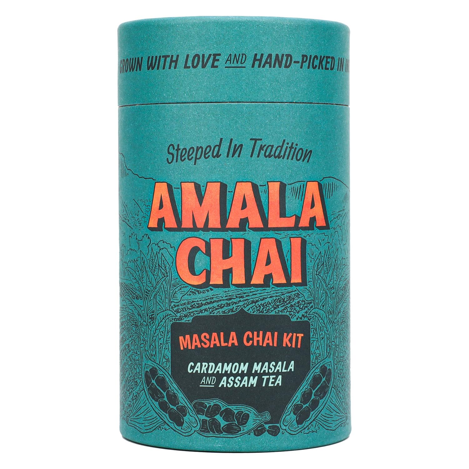 Amala Chai Authentic Masala Chai Kit - Cardamom & Assam Tea, 15 Cups