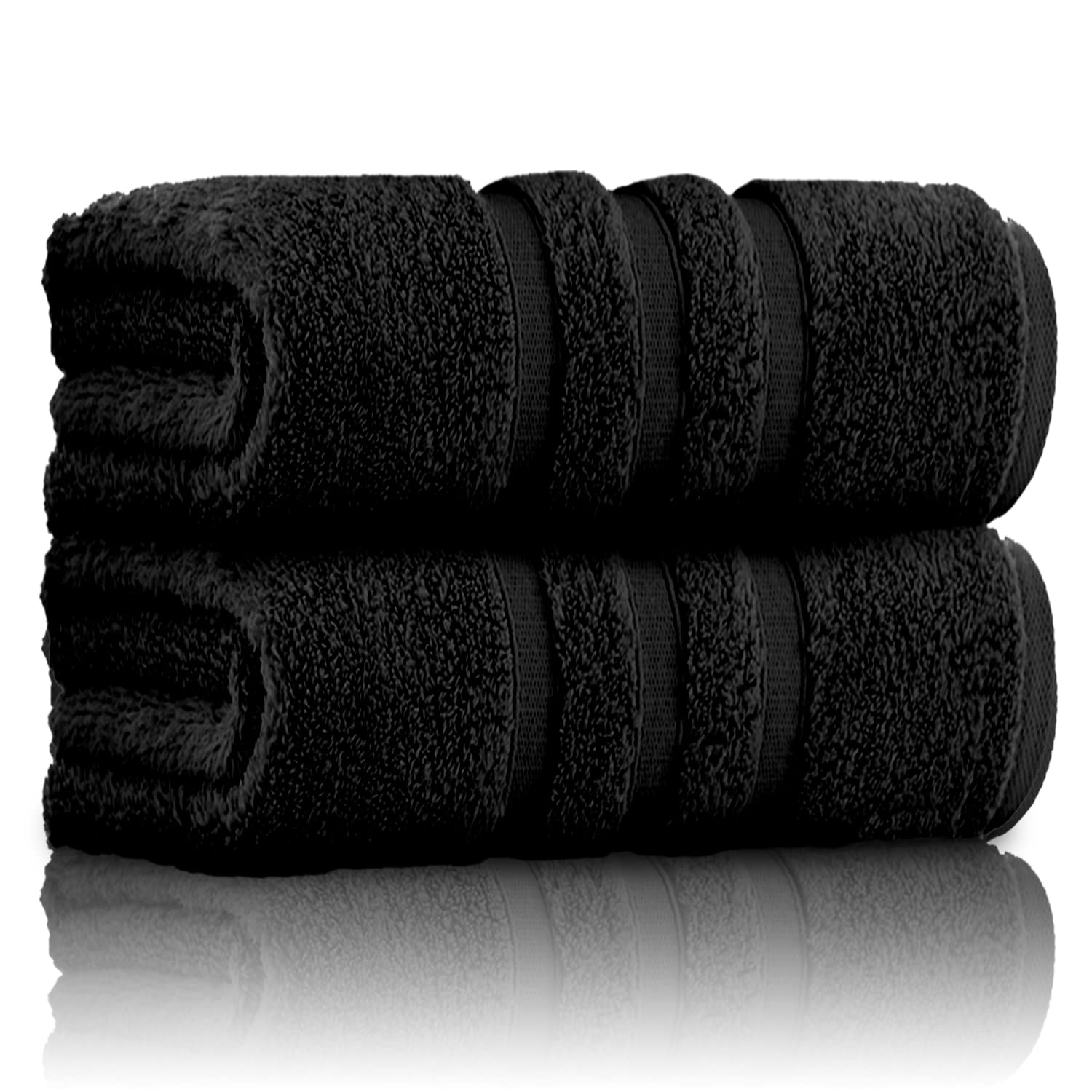 GC Gaveno Cavailia Zero Twist Cotton Bath Sheet - 550 GSM Black Towel