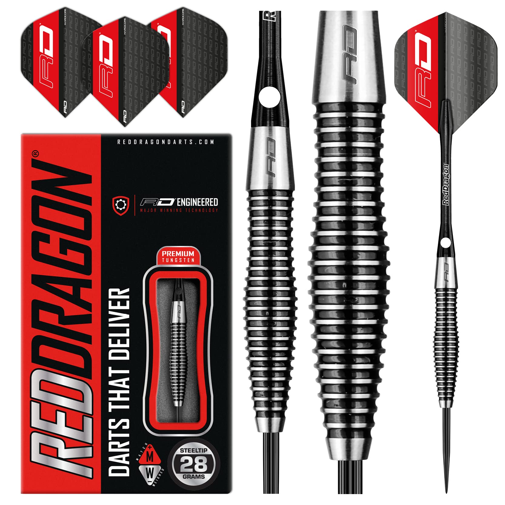 Red Dragon Lethal Magic 28g Tungsten Darts Set | 85% Steel Tip Darts