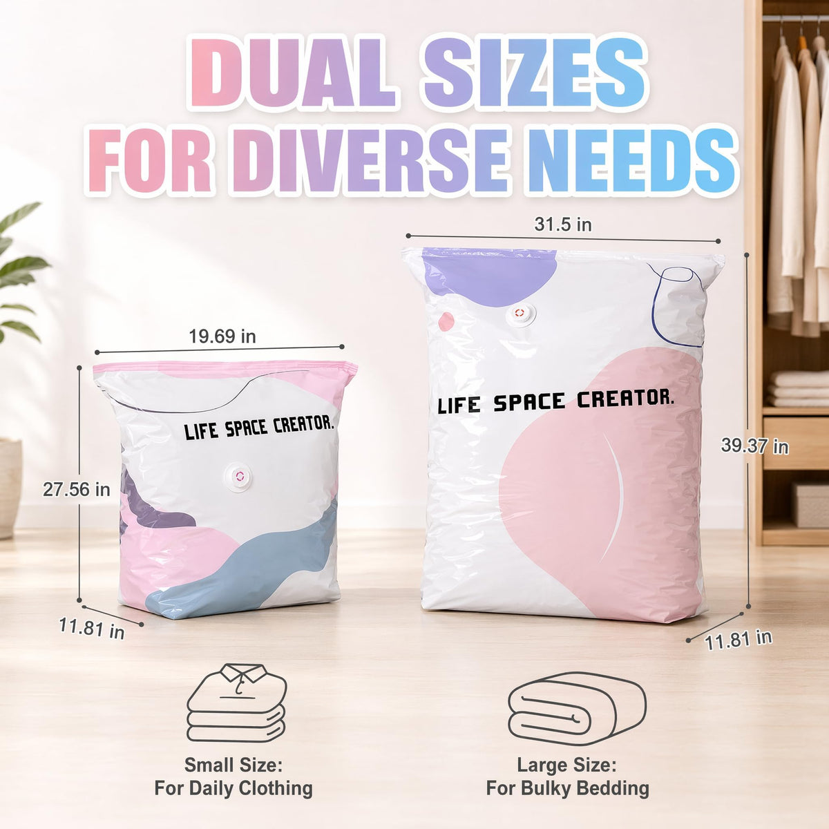 No Pump Vacuum Storage Bags, 4PCS 3D Vacuum Storage Bags - image 5
