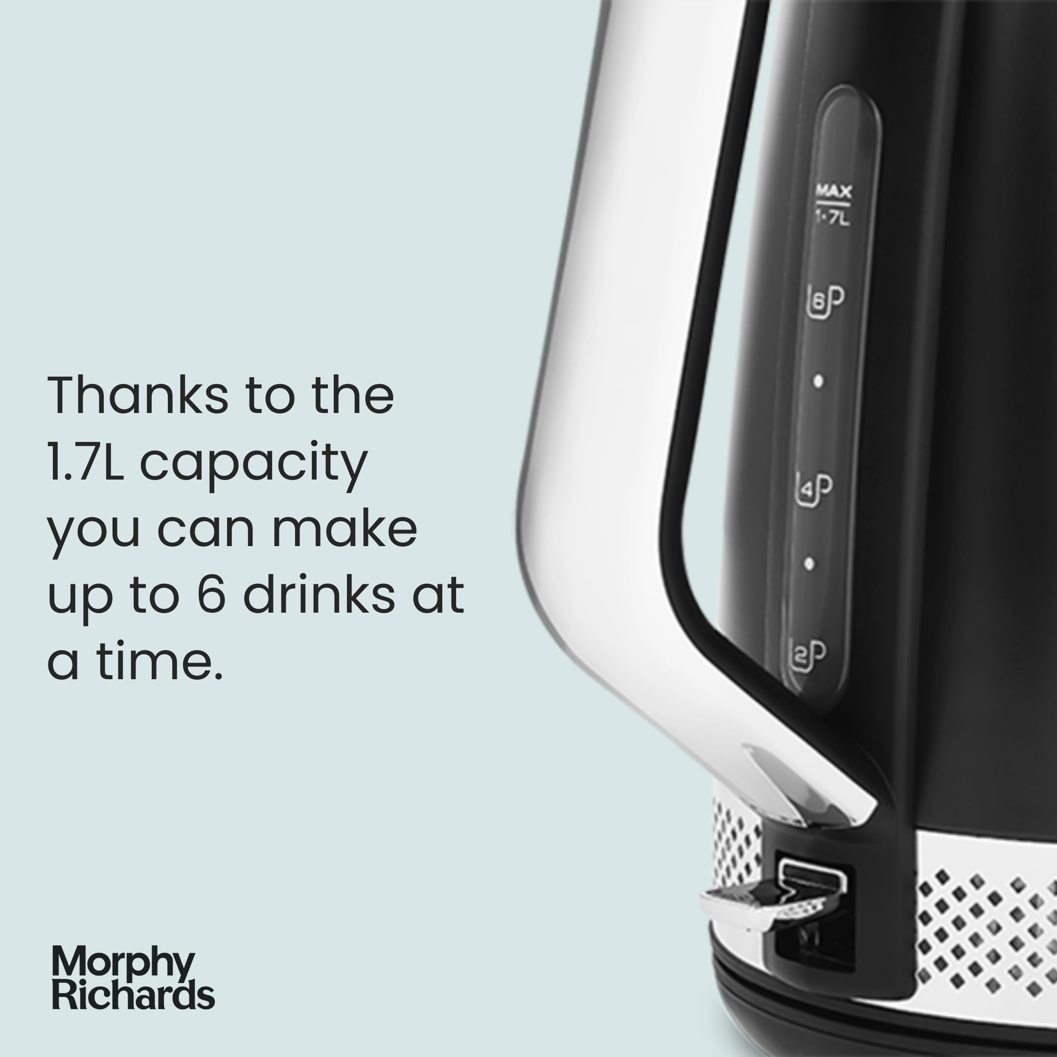 Morphy Richards Illumination Jug Kettle | 1.7L Rapid Boil - Black