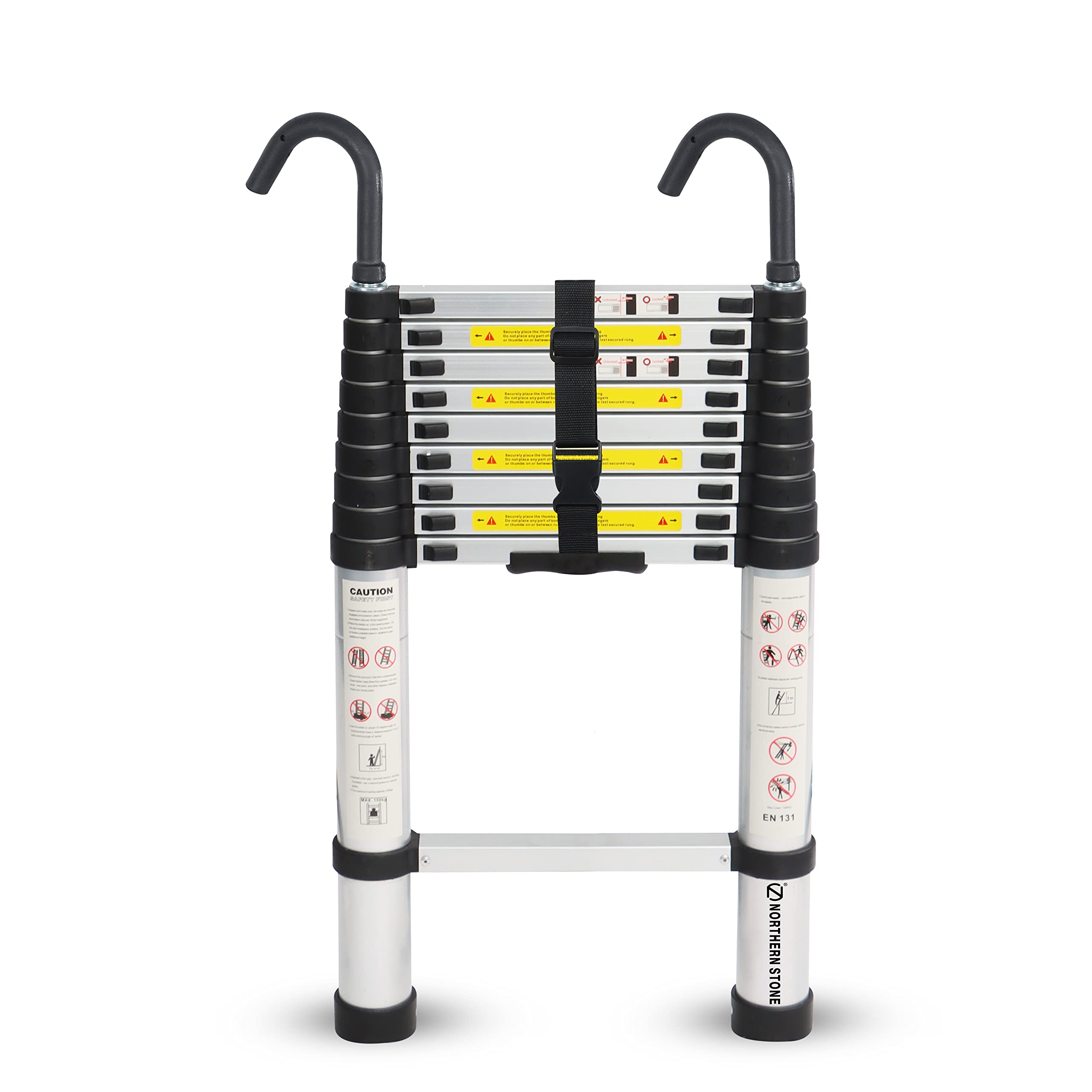 Northern Stone 2.6M Telescopic Aluminium Ladder | 150kg Load Capacity