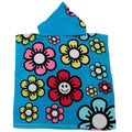 Poncho Buddy Kids Hooded Beach Towel – Blue Flower Cotton UPF 50+
