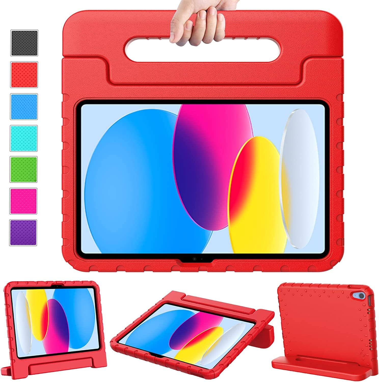 KNEKT Shockproof Kids Case for iPad 10th/11th Gen & Air 11" - Red