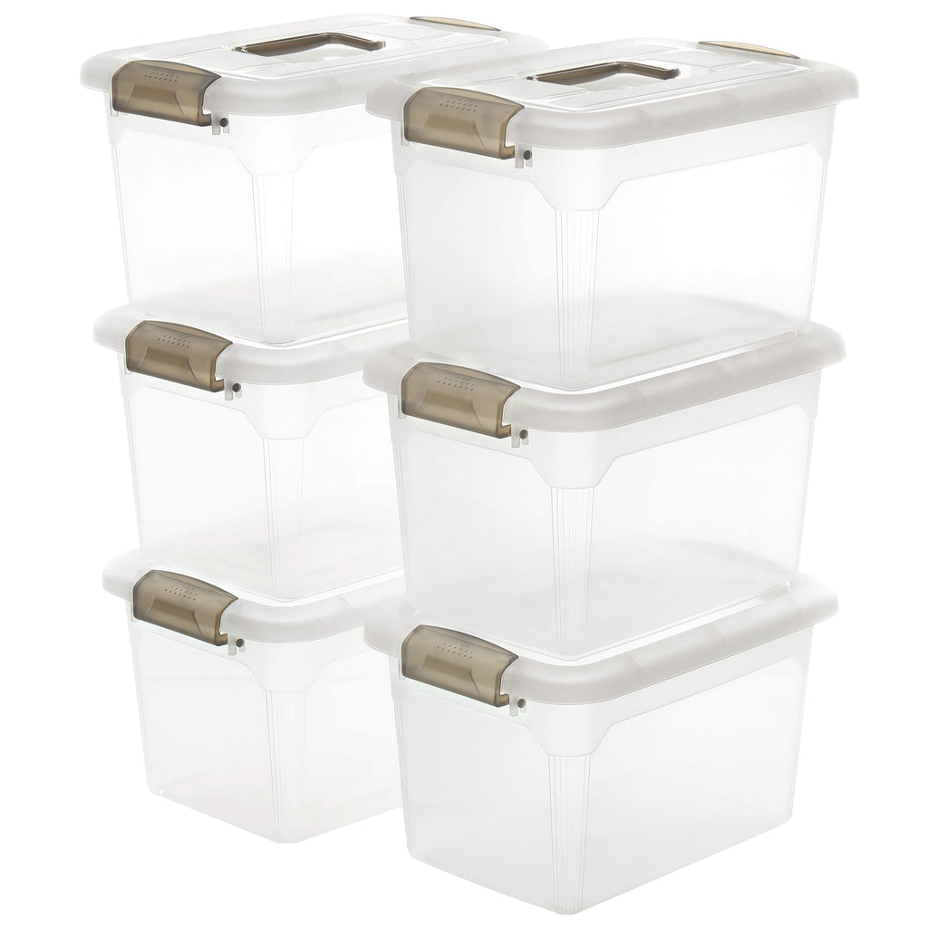 Citylife 8L Clear Plastic Storage Boxes with Lids and Handles – 6 Pack