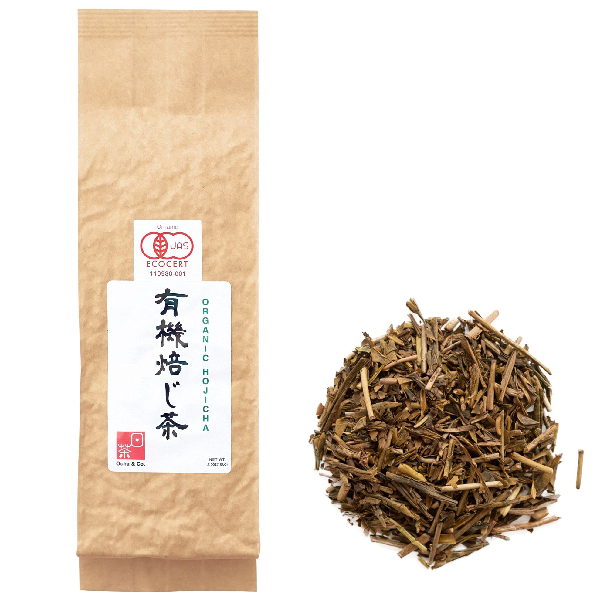 Ocha & Co. Organic Hojicha Tea – Roasted Japanese Loose Leaf, 100g
