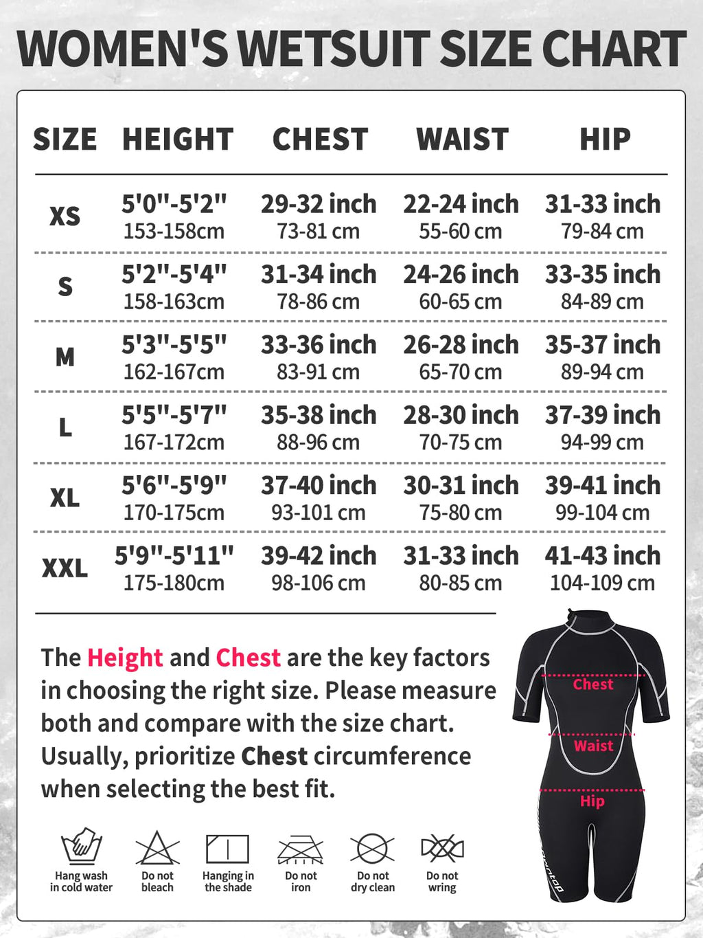 Owntop Women's 3/2mm Shorty Wetsuit | Neoprene Back Zip Diving Suit