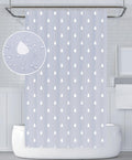 YOUNG DA Fabric Shower Curtain | Grey Water Droplets | Mold Resistant 72x72
