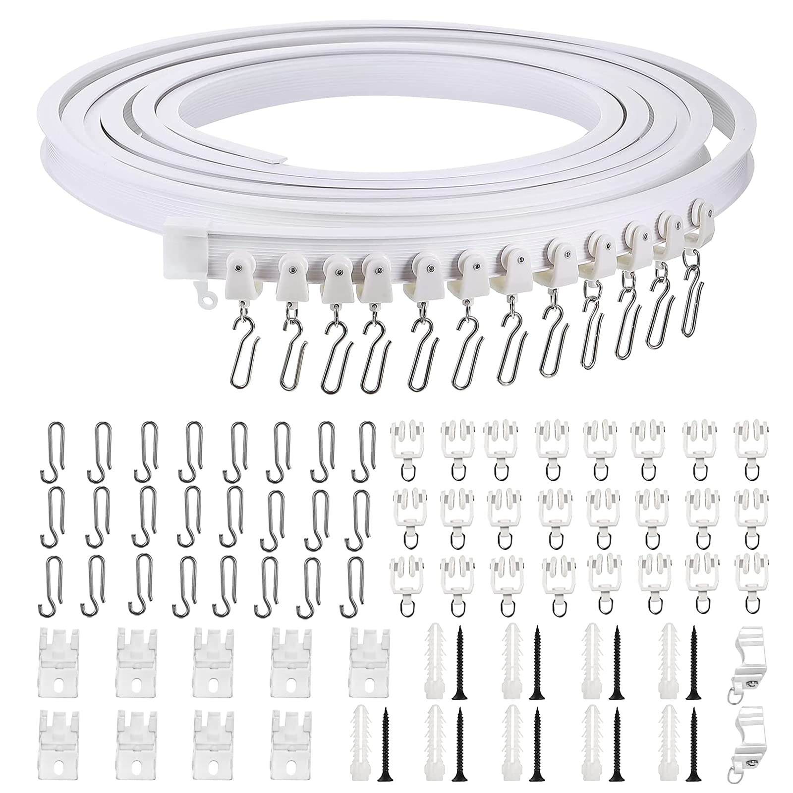 Jolof Store 3M Flexible Ceiling Curtain Track – Bendable PVC Room Divider
