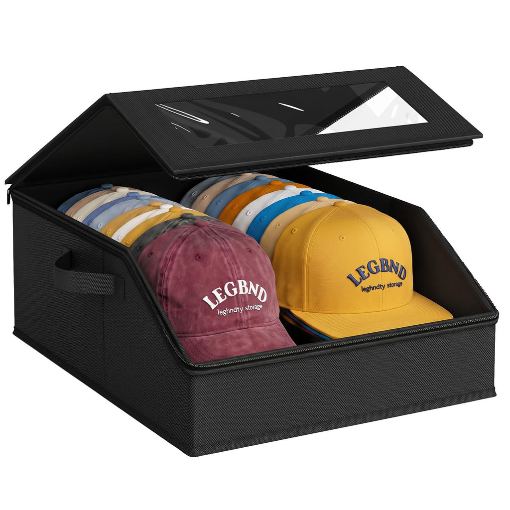 SONAMBULO Hat Storage Box for Baseball Caps, Stackable, Holds 24 Black - image 1