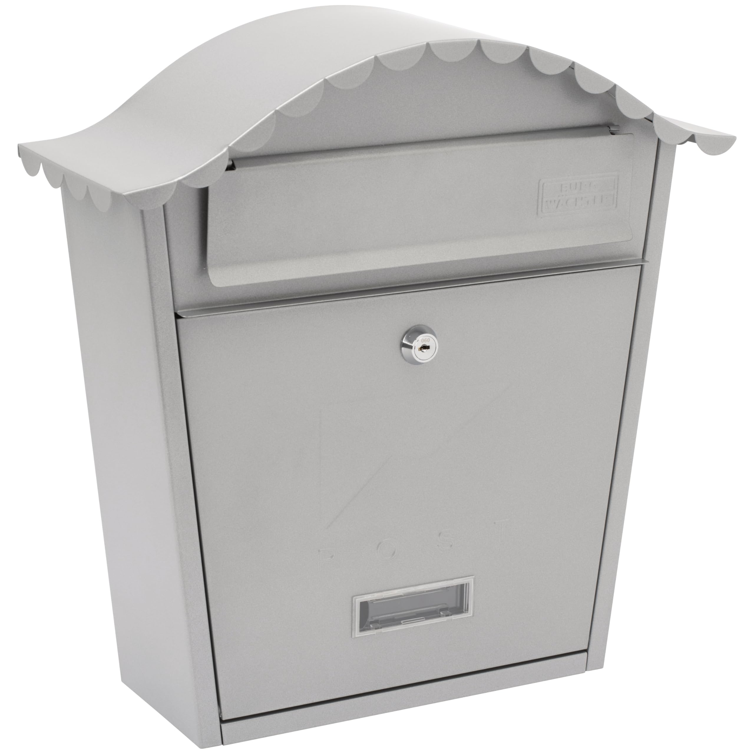 Burg-Wachter Wall Mounted Post Box – French Grey Galvanised Steel