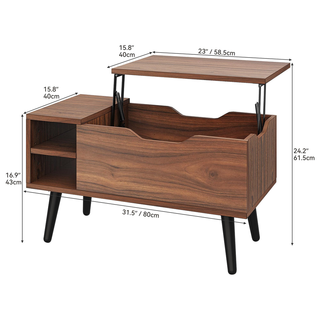 YITAHOME Lift Top Coffee Table with Hidden Compartment, Adjustable Storage Shelf, Spring Lifter, Coffee Table with Storage for Living Room - image 5