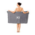 100% Cotton Bath Towels – Set of 2 Soft Absorbent Grey