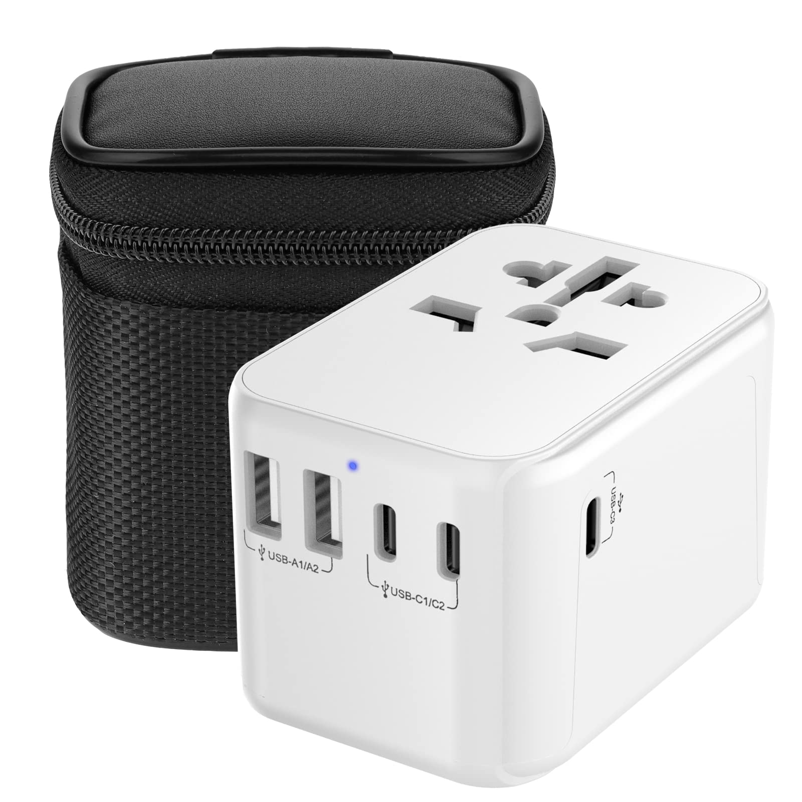 Diswoe Universal Travel Adapter | 5 USB Ports Worldwide Plug Adapter