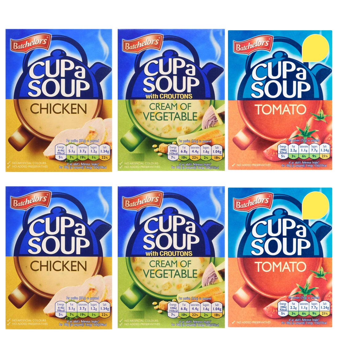 Bachelors Instant Cup A Soup Selection - Tomato & Chicken - 6 Boxes