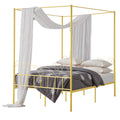 VEVOR Queen Canopy Bed Frame | Heavy Duty Metal with Headboard, Gold