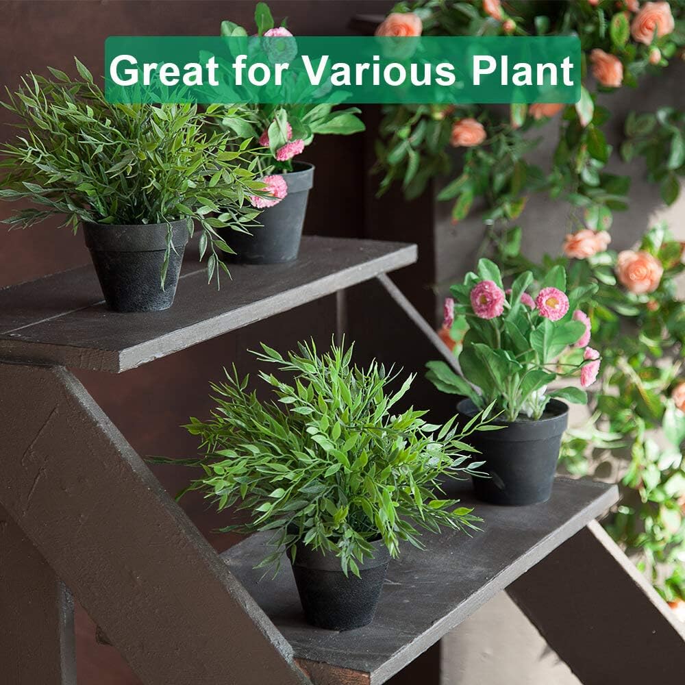 Vensovo Black Terracotta Pots with Saucers - 15cm Clay Planters, 4 Pack