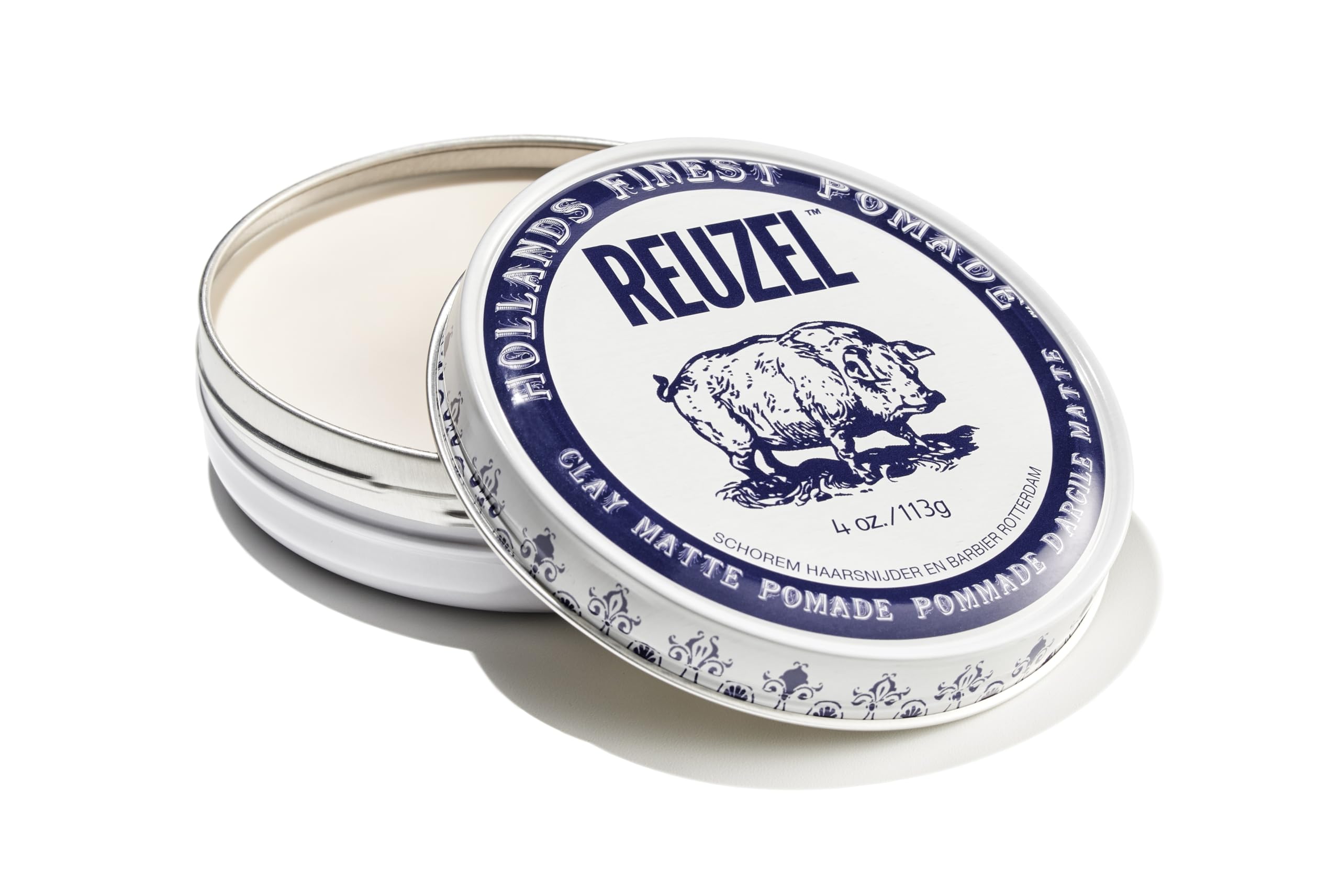 Reuzel Clay Matte Pomade – Medium Hold Texturizing Hair Wax for Men, 113g