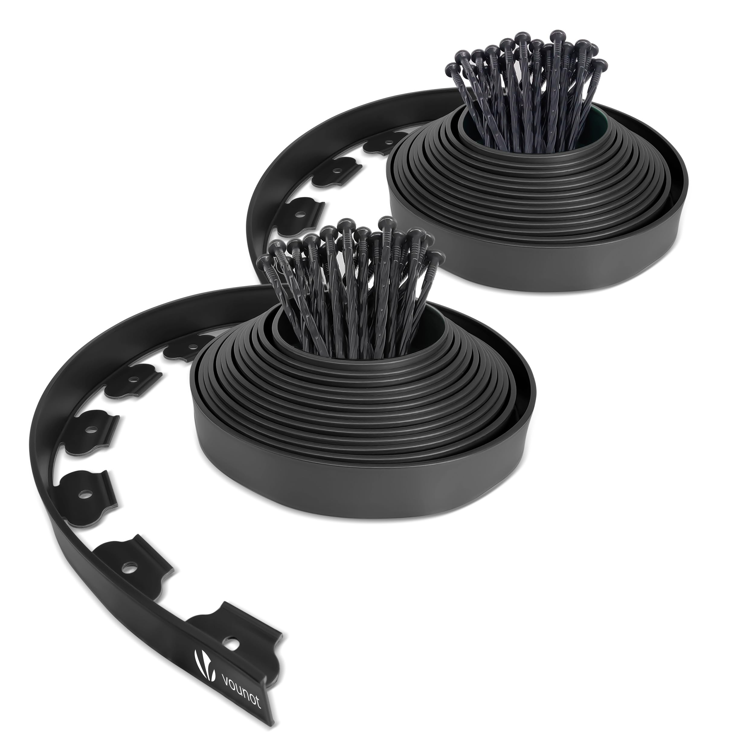 VOUNOT 20m Flexible Lawn Edging – Plastic Garden Border with 60 Pegs