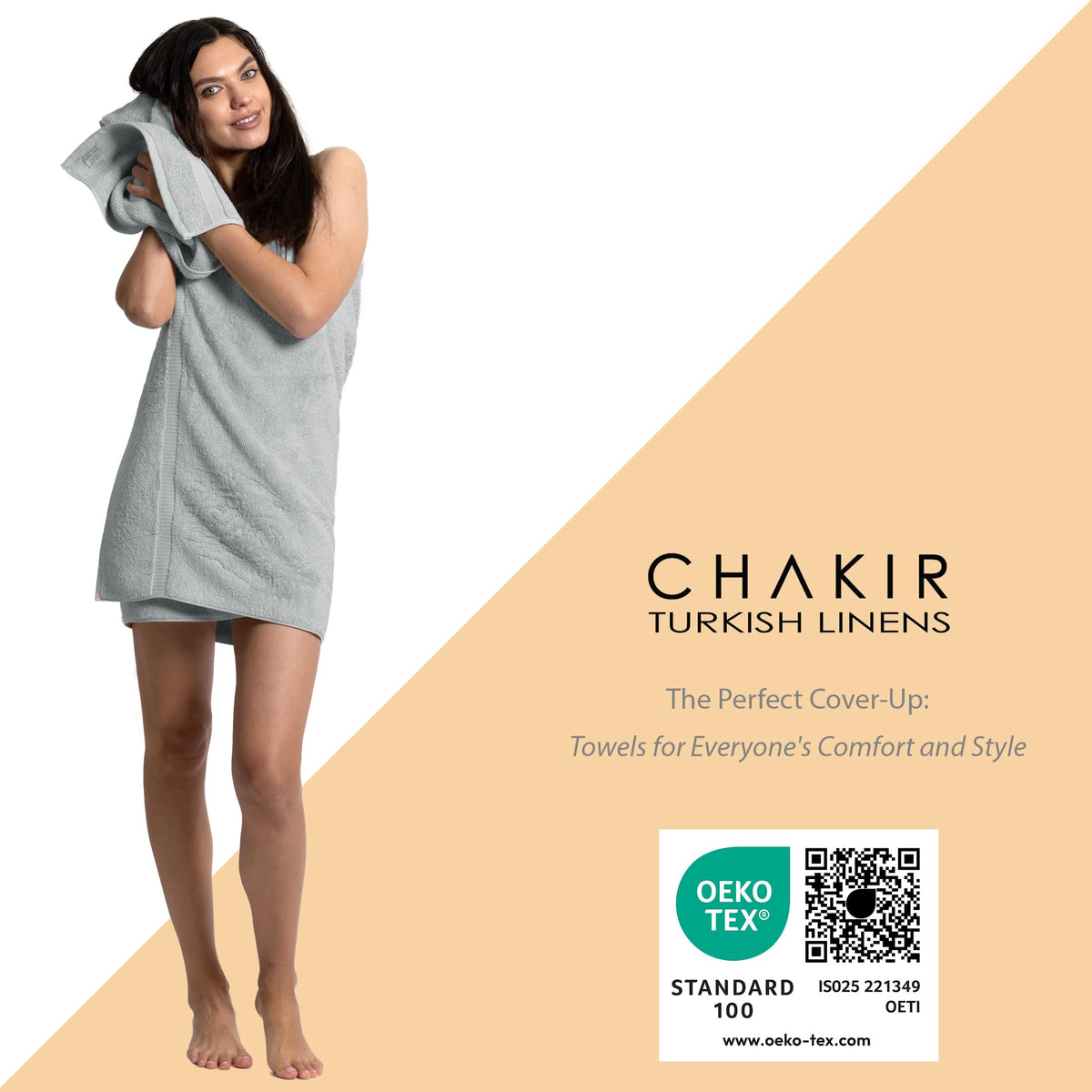Chakir Turkish Linens |Hotel & Spa Quality 100% Cotton Premium Turkish Towels | Soft & Absorbent Silver Gray, 6-Piece Towel Sets - image 3