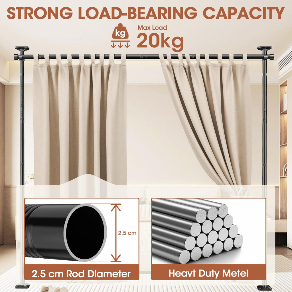 Room Divider No Drilling Curtain Rod Wall Divider for Room Separation - image 4