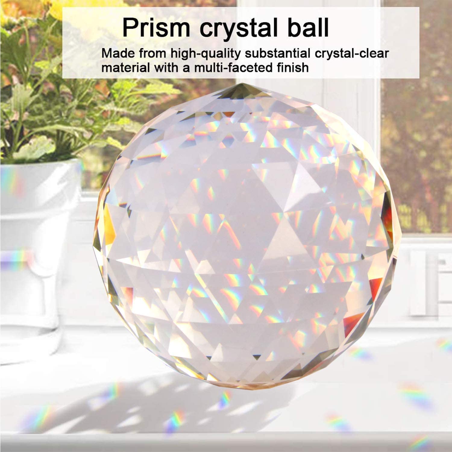 K9 Crystal Ball Prism Suncatcher – 100mm Faceted Rainbow Maker