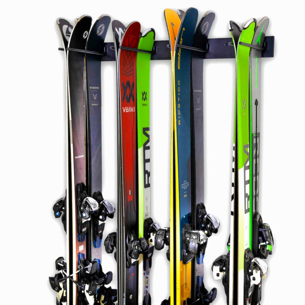 StoreYourBoard Heavy Duty Steel Ski Wall Rack - Holds 8 Pairs