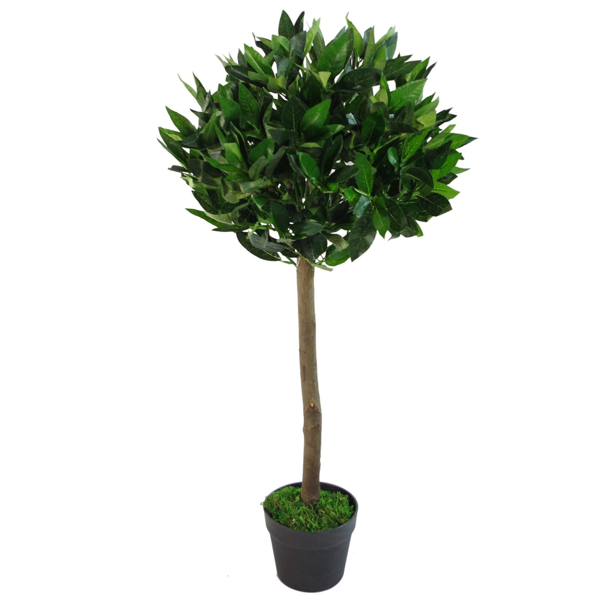 Leaf Design UK Artificial Bay Topiary Ball Trees - Pair of 90cm (3ft) Green