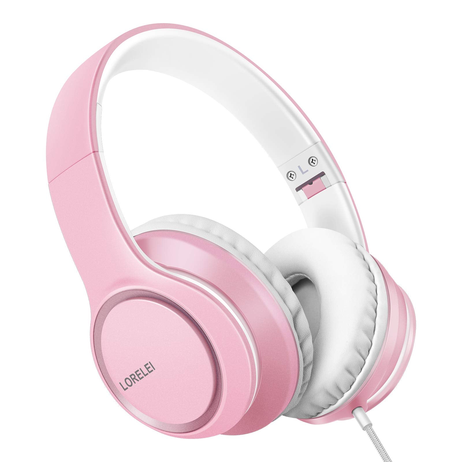 LORELEI X8 Over-Ear Wired Headphones with Microphone - Pearl Pink