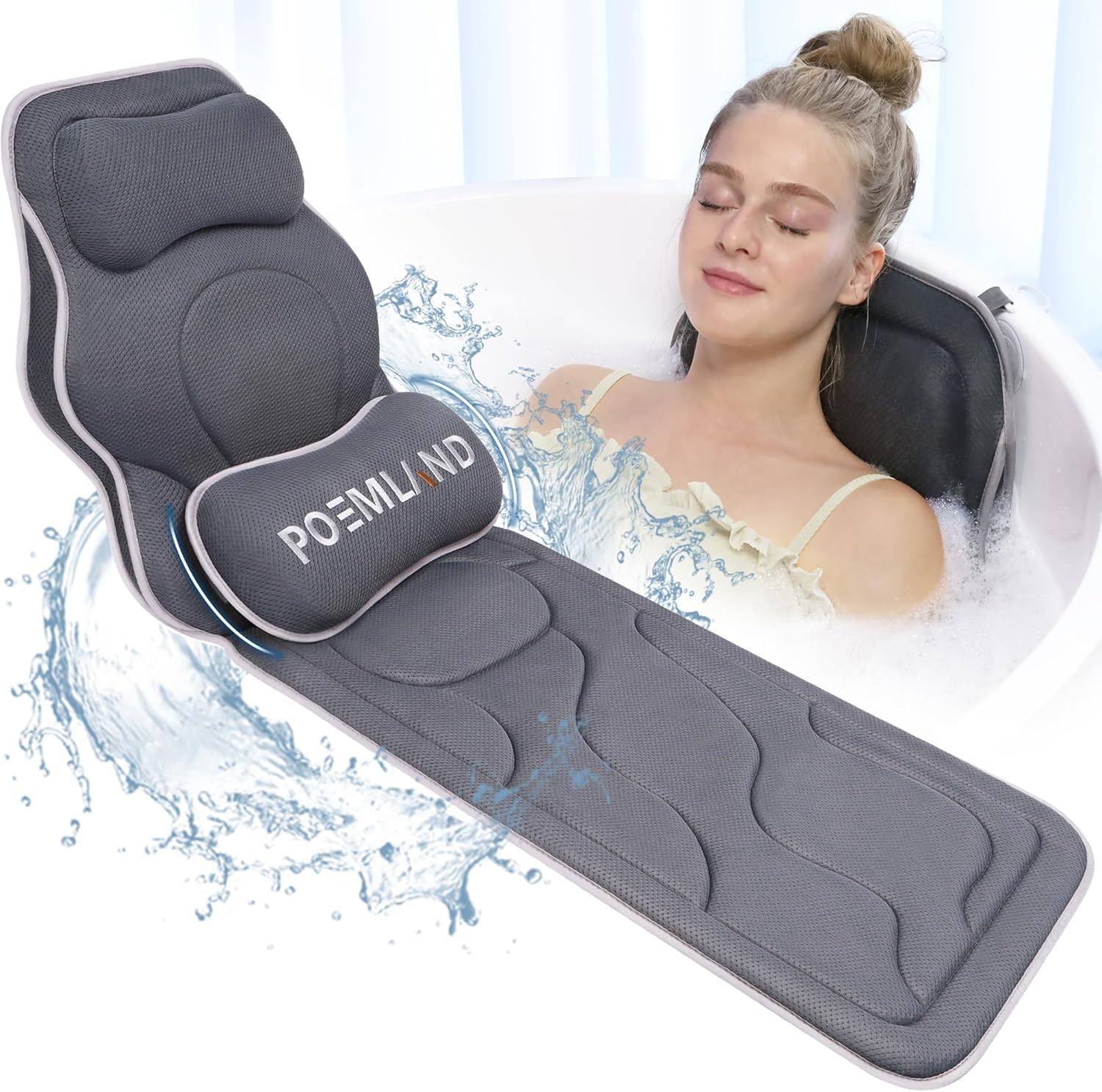 Jolof Store Full Body Bath Pillow | 5D Air Mesh Tub Cushion with 168 Suctions