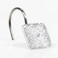 Jolof Store Diamond Clear Shower Curtain Hooks | Rhinestone Stainless Steel