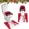 Minicoco Christmas Toilet Seat Cover Set | Washable U-Shaped Bathroom Rug