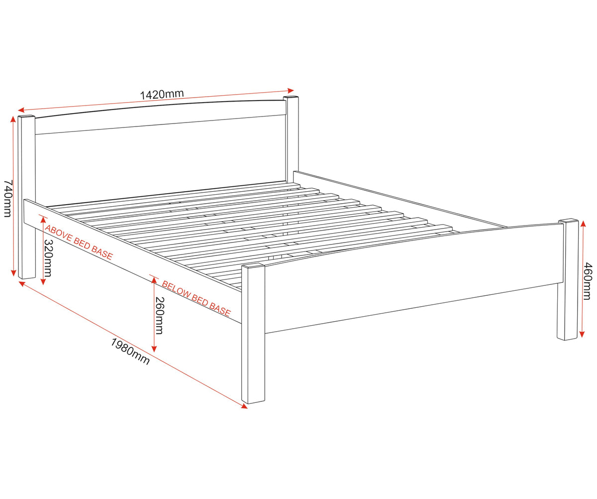 Seconique Amber 4'6" Double Bed in White