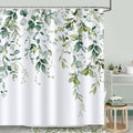 Bonhause Eucalyptus Leaves Shower Curtain | Waterproof Polyester, 180x180cm